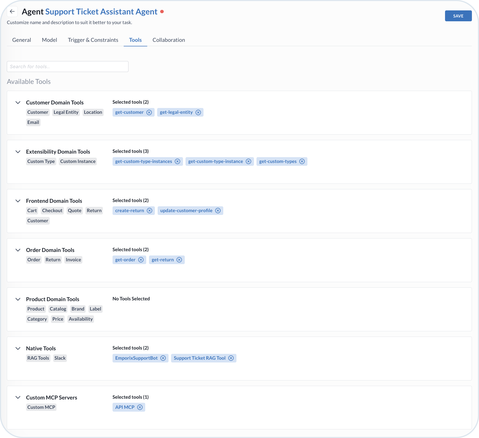 Attaching AI tools to custom agent