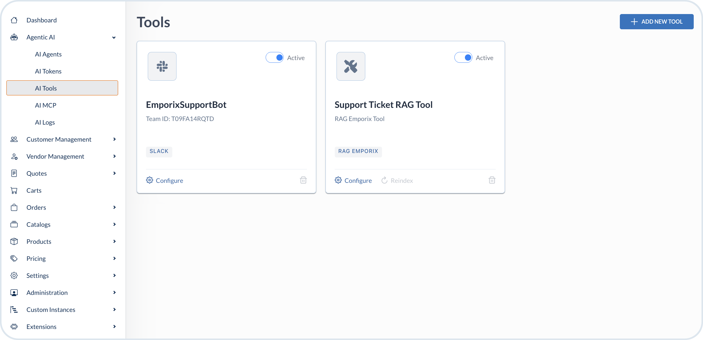 AI Tools view