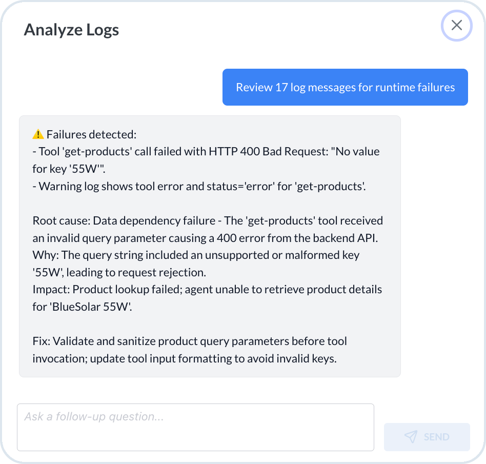Analyze Logs conversation