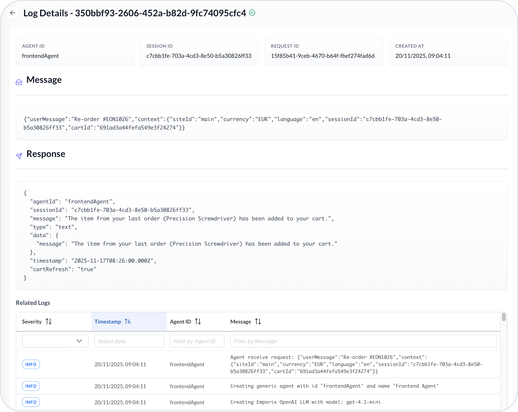 AI Requests Logs