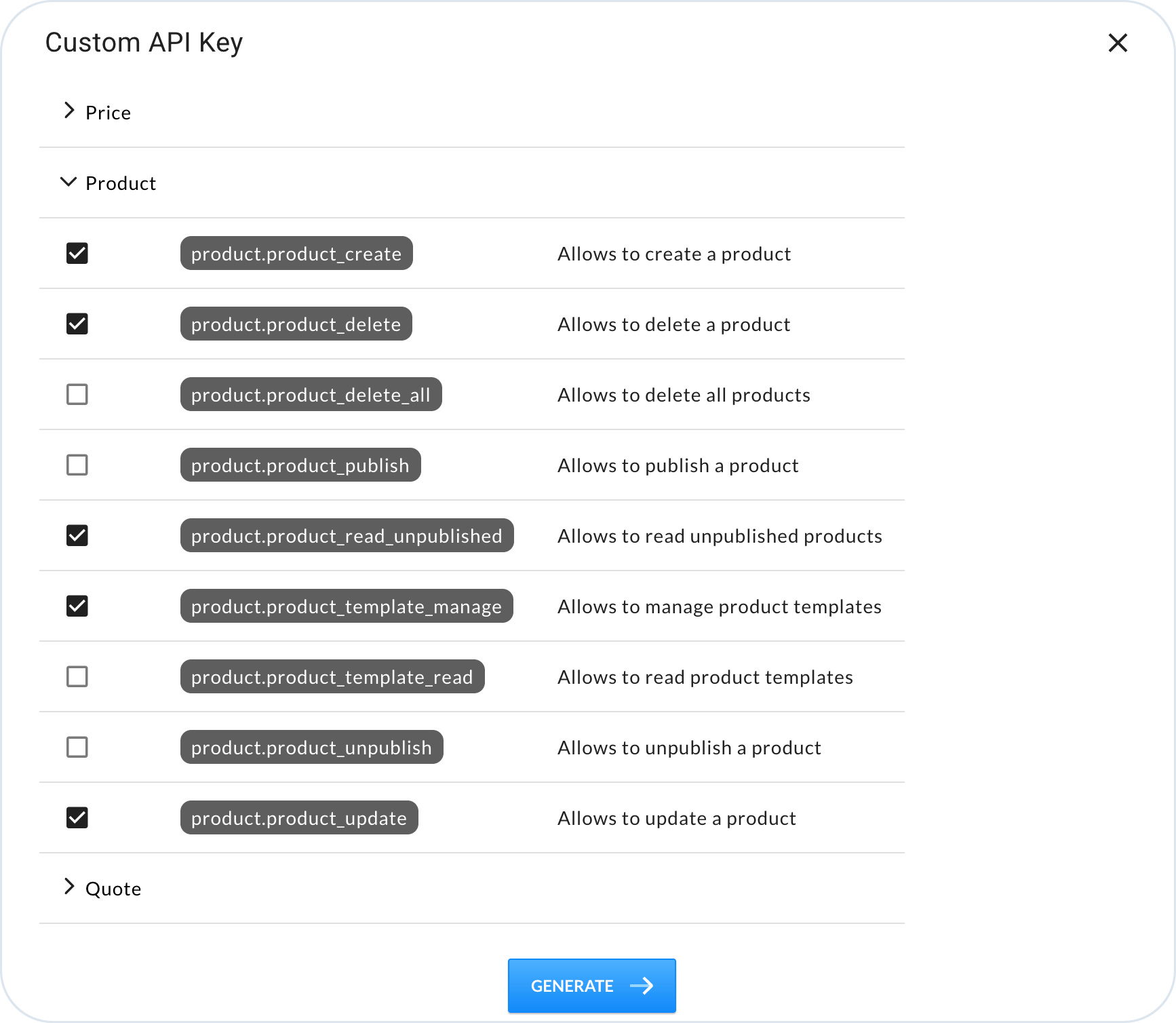 Product scopes for MCP Server